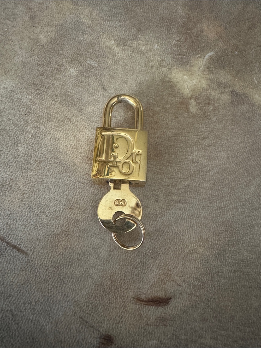 Dior Gold-tone Padlock and Key Charm